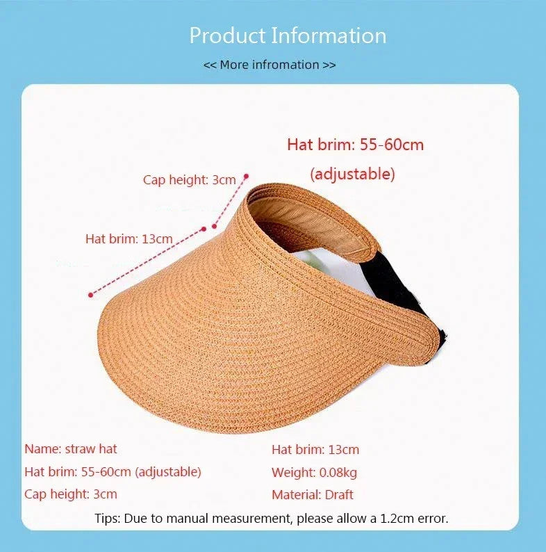 Empty Top Hat Big Brim Straw Hat