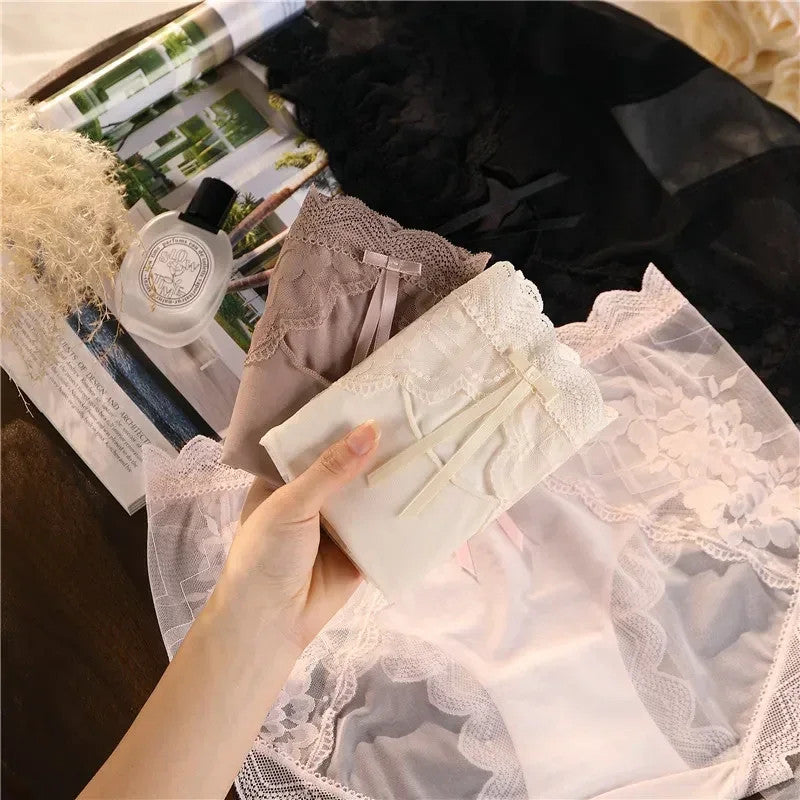 Women Lace Hollow Transparent Panties