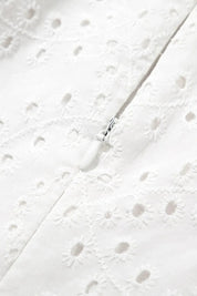 Floral Eyelet Embroidered Sleeveless Shift Dress