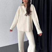 High Neck Ribbed Two-piece Set