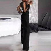 V-Neck Straight Leg Jumpsuit