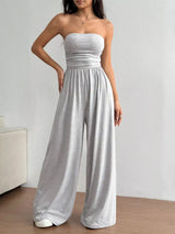Effortless Chic Tube Top Wide Leg Jumpsuit