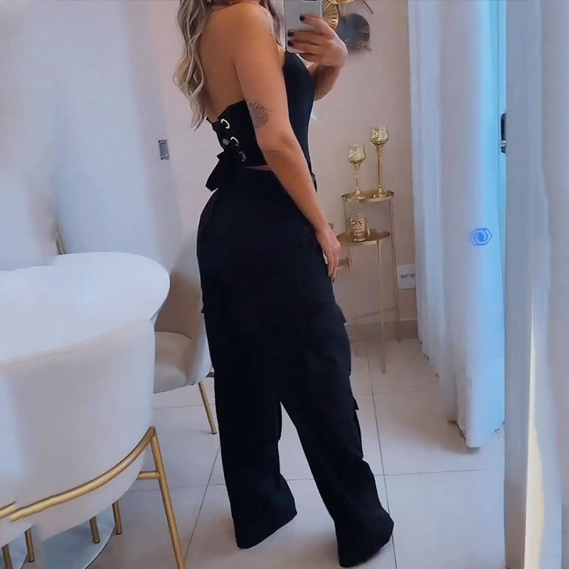 Halter Top Loose Trousers Two-piece Set