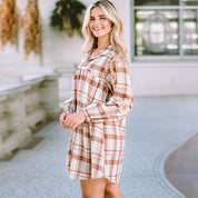 Long Sleeve Plaid Dress