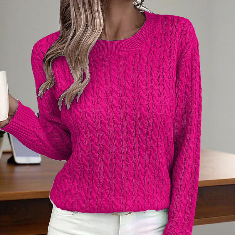 Textured Long Sleeve Crewneck