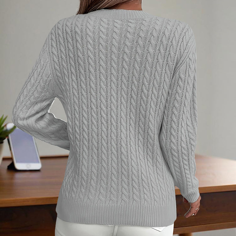 Textured Long Sleeve Crewneck