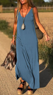 Maxi V-neck Strap Dress
