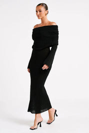 French-style One-shoulder Long Fitted Dress
