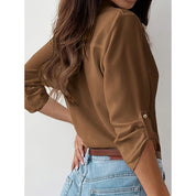 Button Down V Neck