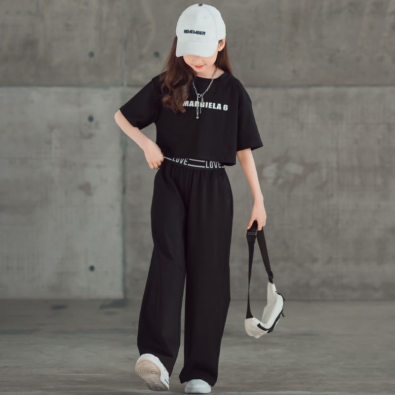 Short Sleeve Wide Leg Pants Two-piece Set