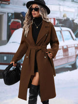 Double-Breasted Lapel Collar Overcoat