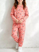 Children's Floral Print Sweatshirt and Pants Set