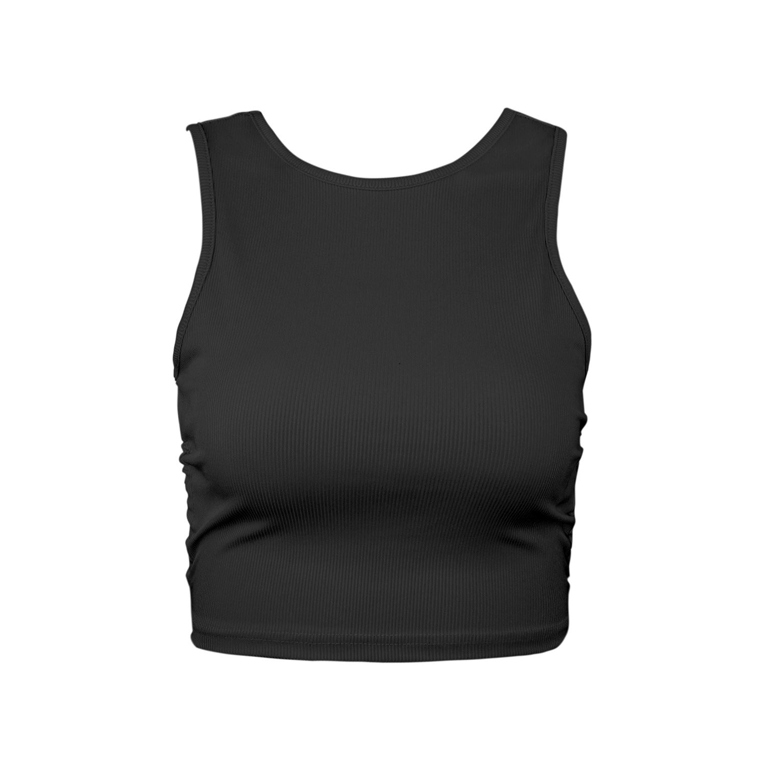 Drawstring Lace Cross Back Tank-top
