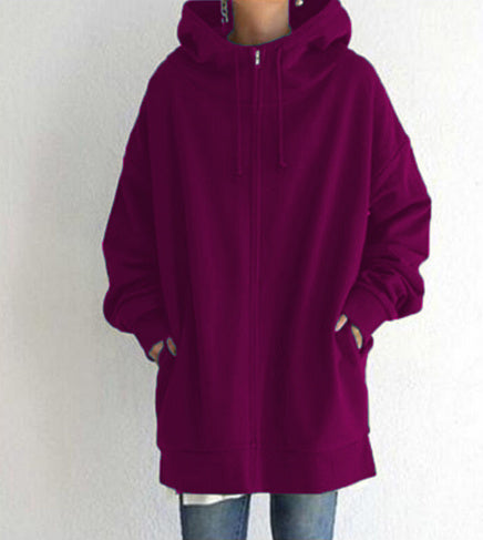 Oversized Loose Hooded CoatsWith Tie Collar