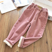 Girls' Winter Velvet Thickened Corduroy Trousers