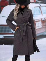 Double-Breasted Lapel Collar Overcoat
