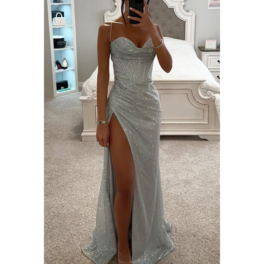 Split Suspender Evening Dress