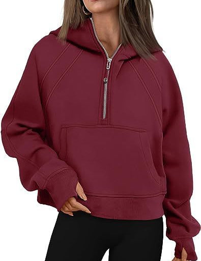 Zipper Hoodies Sweatshirts With Pocket Loose Sport Tops Long Sleeve Pullover Sweaters Winter Fall Outfits Women Clothing