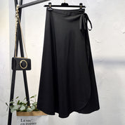 Lace-up high-waist chiffon one-piece skirt