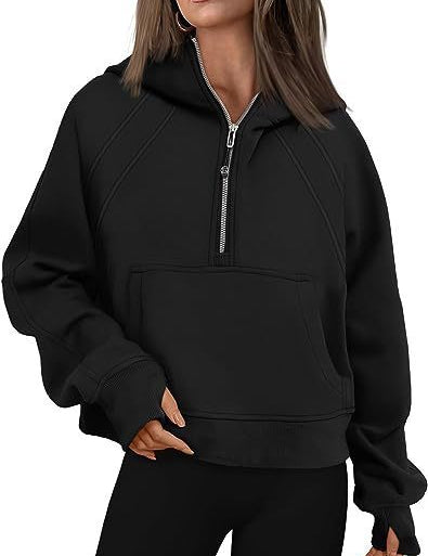 Zipper Hoodies Sweatshirts With Pocket Loose Sport Tops Long Sleeve Pullover Sweaters Winter Fall Outfits Women Clothing