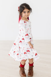 Mistletoe Magic 3/4 Sleeve Pocket Twirl Dress