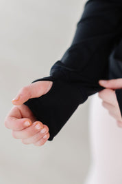 Balanced Black Full-Zip Ruffle Active Jacket