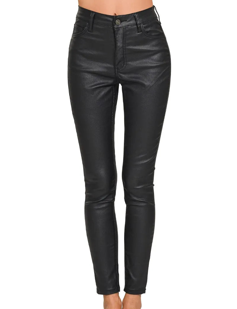 Zenana Faux Leather Stretch Skinny Pants