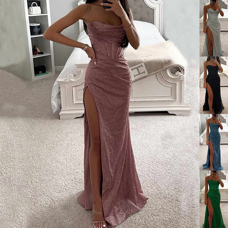 Split Suspender Evening Dress