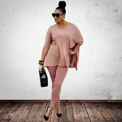 Solid Color Loose Casual set