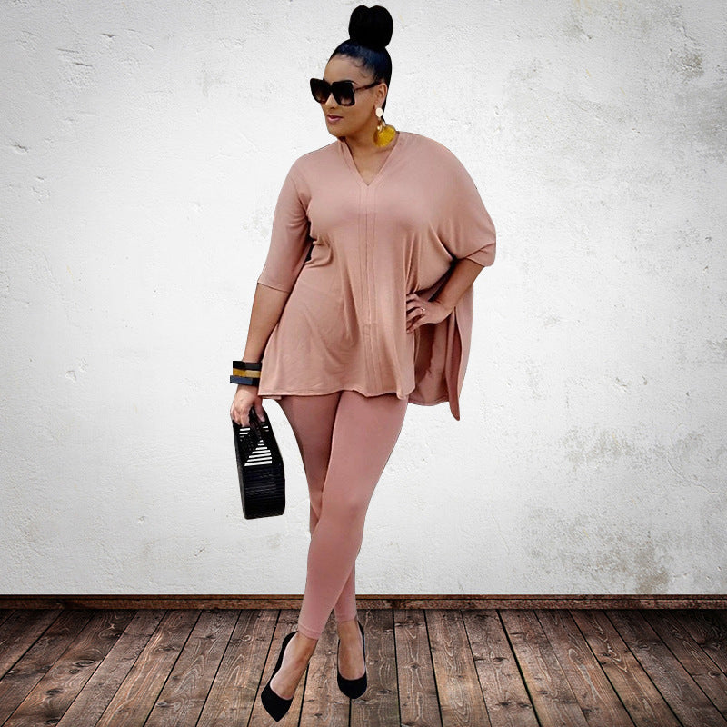 Solid Color Loose Casual set