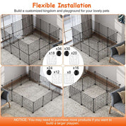 1Pc Small Animal Playpen With Door Dog Metal Playpen Small Medium Kitten Puppy Guinea Pig Rabbit Kennel Small Animal Cage Metal Wire Fence For Indoor Outdoor Yard Camping