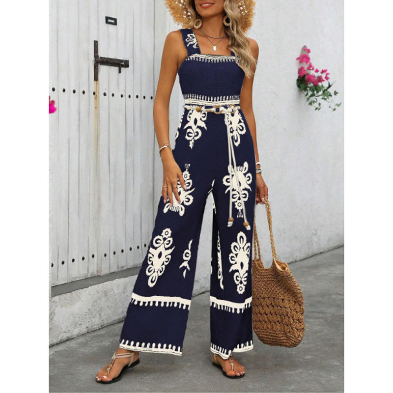 Women's Wide Leg Romper With Pockets