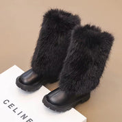 Girls Glitter Chelsea Boots - Waterproof Fur Lined Winter Boots