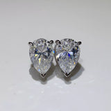 10 Carat 925 Sterling Silver Moissanite Stud Earrings