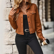 Casual Cropped Casual Jacket