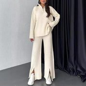 High Neck Ribbed Two-piece Set