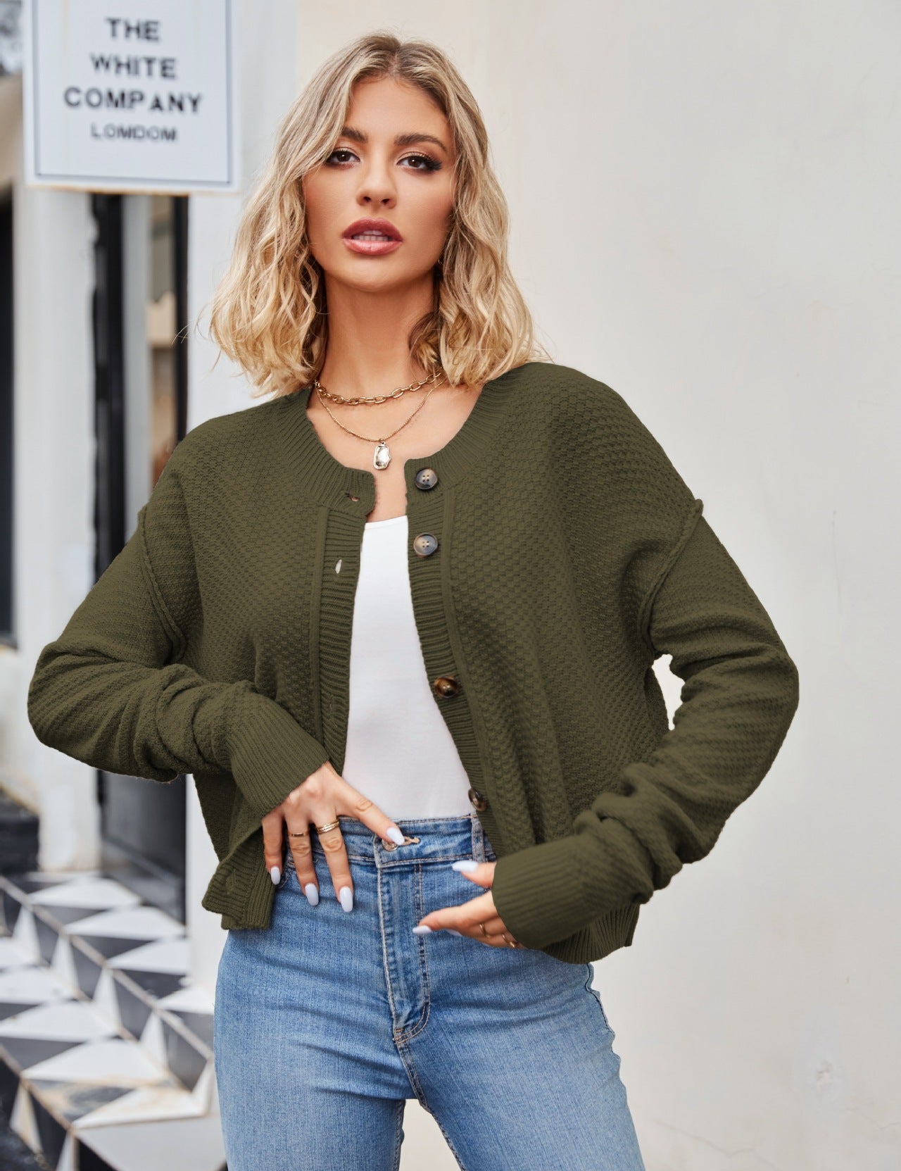 Single Button Commuter Knitted Cardigan