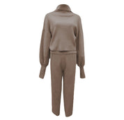 Loose Turtle Neck Two-piece Sweater Set