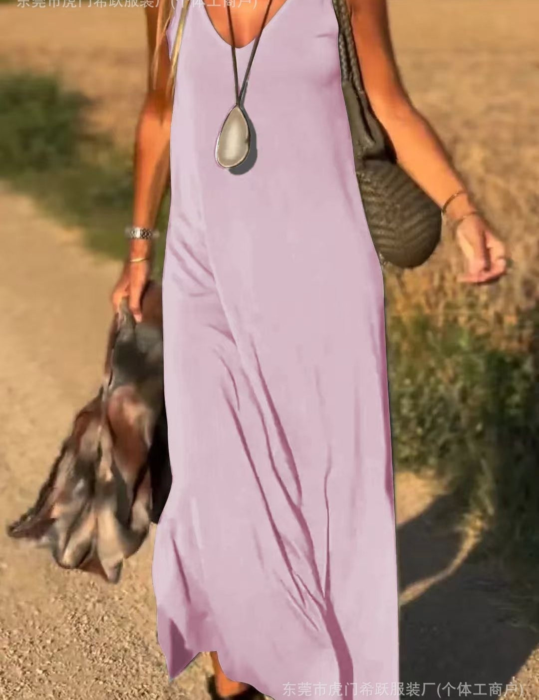 Maxi V-neck Strap Dress