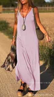 Maxi V-neck Strap Dress