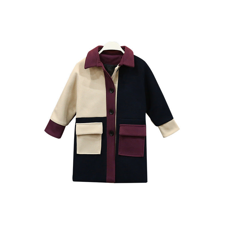 Color Block Autumn Coat