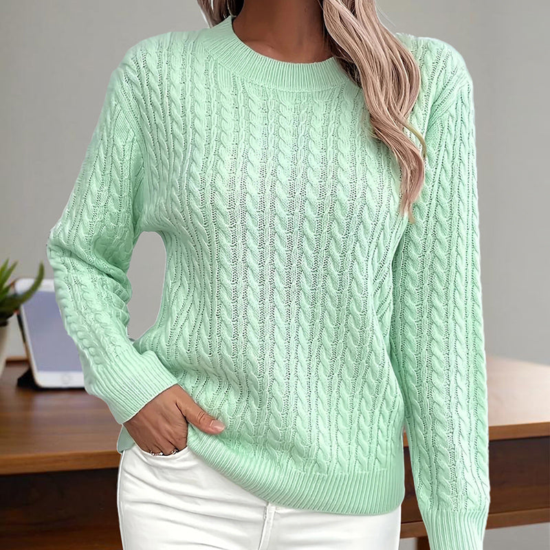 Textured Long Sleeve Crewneck
