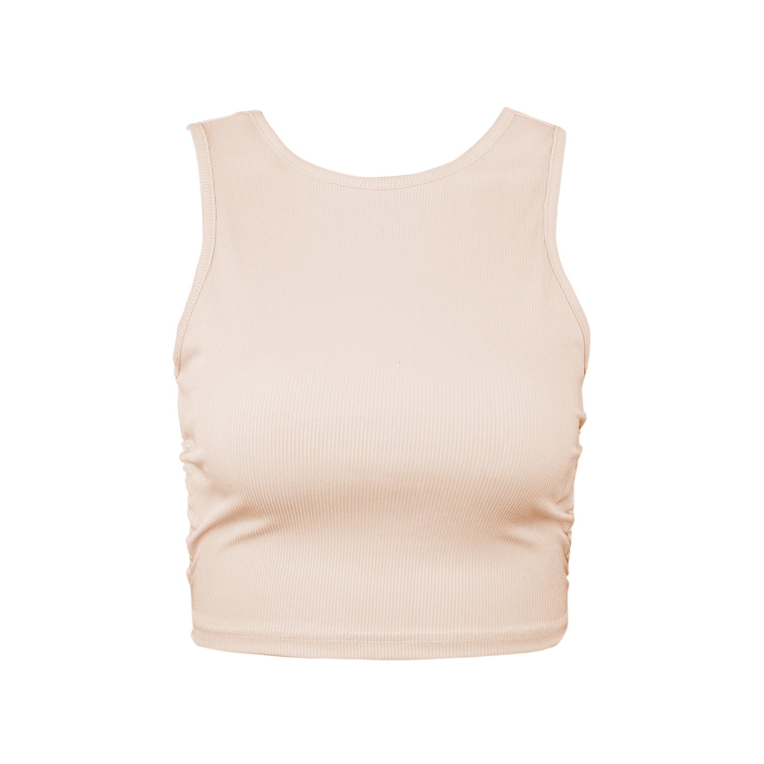 Drawstring Lace Cross Back Tank-top