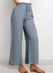 Lace-up Wide Leg Pants