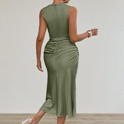 Crew Neck Sleeveless Tank Dress