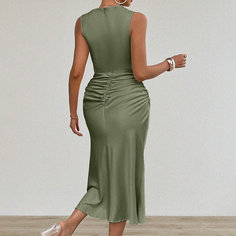 Crew Neck Sleeveless Tank Dress