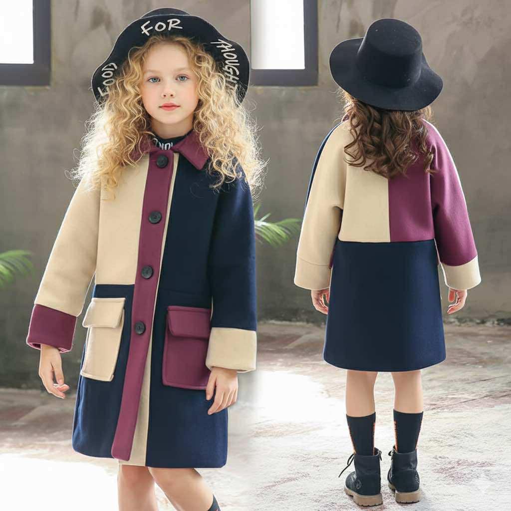 Color Block Autumn Coat