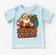 Santa Is Coming Kids Christmas Shirt