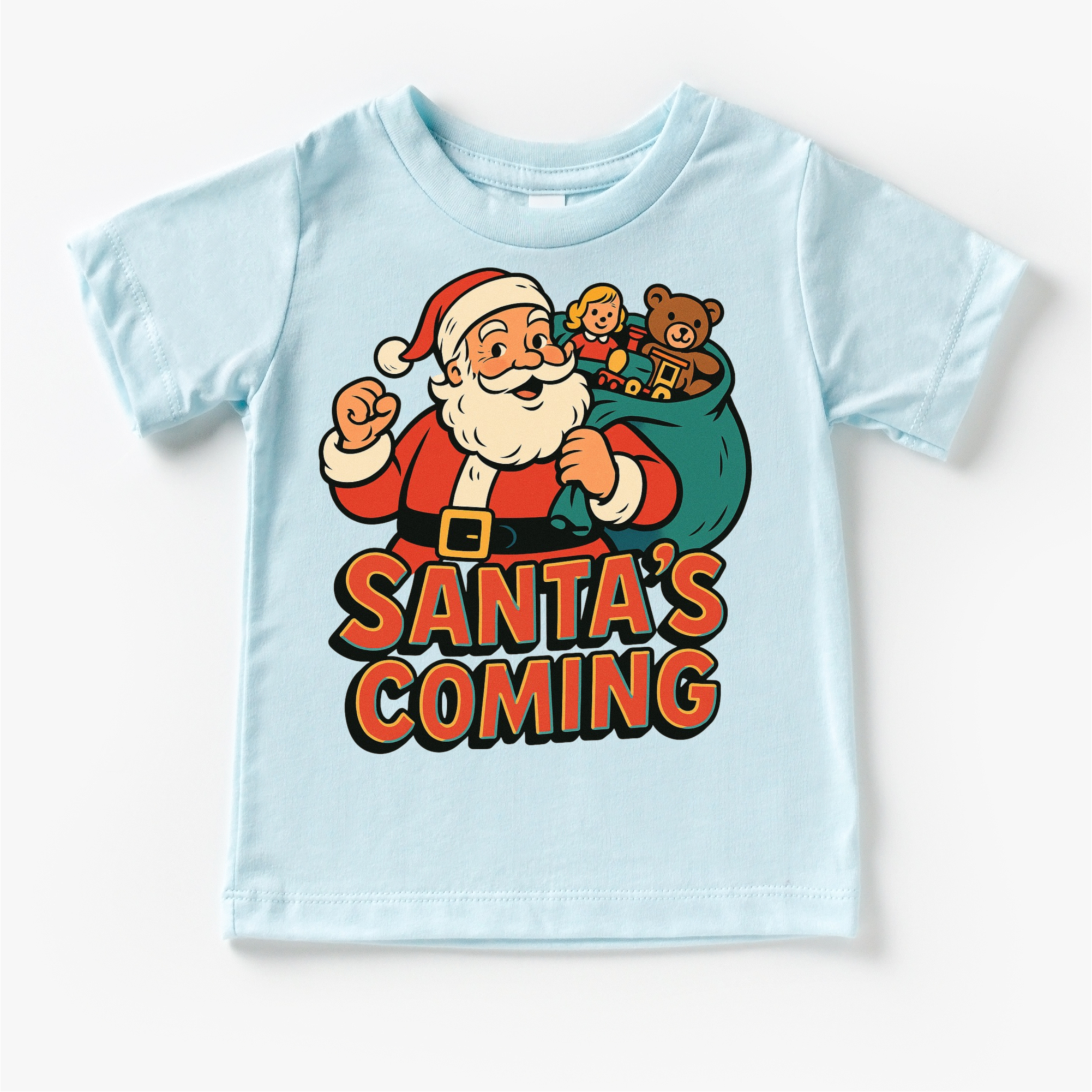 Santa Is Coming Kids Christmas Shirt