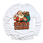 Santa Is Coming Kids Christmas Shirt